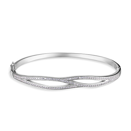 Браслет декоративный из серебра с фианитом