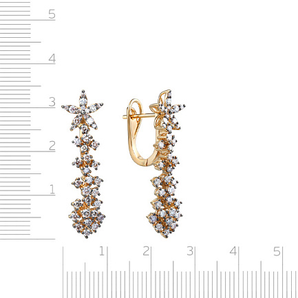 Серьги из желтого золота с бриллиантами