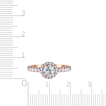 Кольцо из красного золота с фианитом