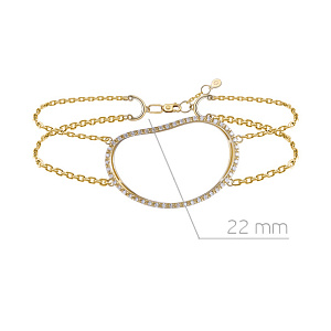 Браслет декоративный из желтого золота с бриллиантами, плетение якорное