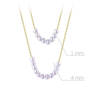 Колье из желтого золота с жемчугом