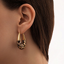 Серьги из серебра с позолотой, эмалью