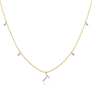 Колье из комбинированного золота с бриллиантом