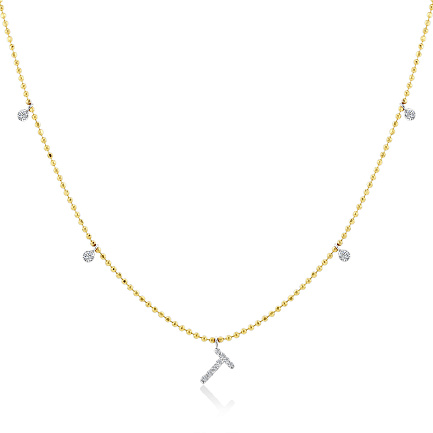 Колье из комбинированного золота с бриллиантами