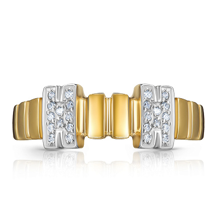 Кольцо из желтого золота с фианитом