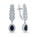 Серьги с английским замком из белого золота с бриллиантами