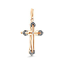 Крест из красного золота с бриллиантами