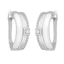 Серьги с английским замком из серебра с керамикой