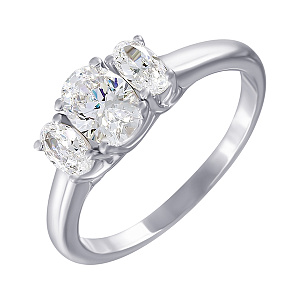 Кольцо из серебра с фианитом