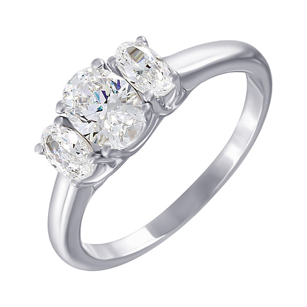 Кольцо из серебра с фианитом