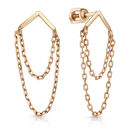 Пусеты из красного золота