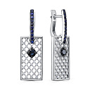 Серьги с английским замком из белого золота с бриллиантами