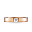 Кольцо обручальное из красного золота с бриллиантом