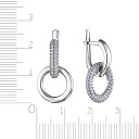 Серьги с английским замком из серебра с фианитом