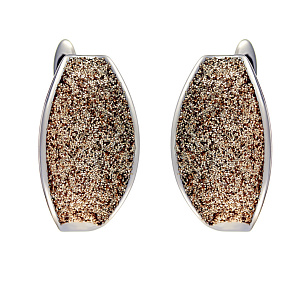 Серьги с английским замком из серебра с глиттером