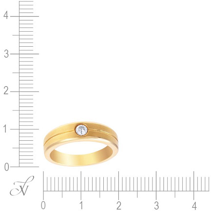 Кольцо обручальное из желтого золота с бриллиантом