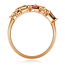 Кольцо из красного золота с гранатом, раухтопазом