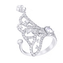 Кольцо из белого золота с бриллиантами, сапфирами