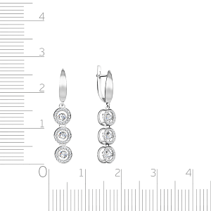 Серьги с английским замком из белого золота с бриллиантами