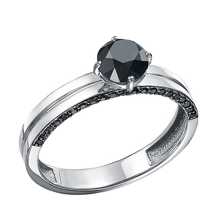 Кольцо из белого золота с бриллиантами