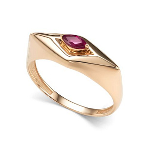Кольцо из красного золота с рубином