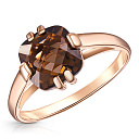 Кольцо из красного золота с раухтопазом