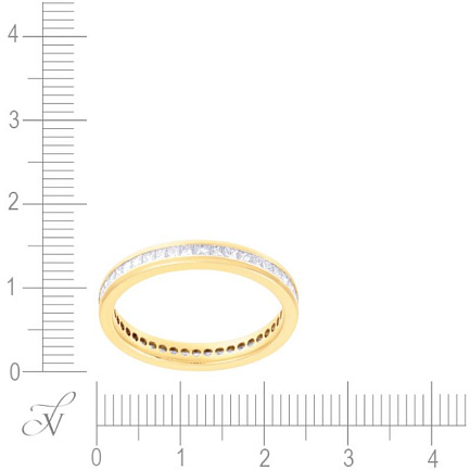 Кольцо обручальное из желтого золота с бриллиантами