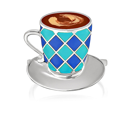 Кольцо из серебра с эмалью