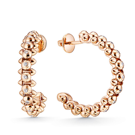 Серьги из красного золота с бриллиантами