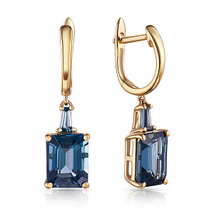 Серьги с английским замком из желтого золота