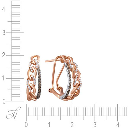 Серьги из комбинированного золота с бриллиантами