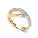 Кольцо из красного золота с бриллиантами