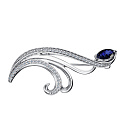 Брошь из серебра с фианитами