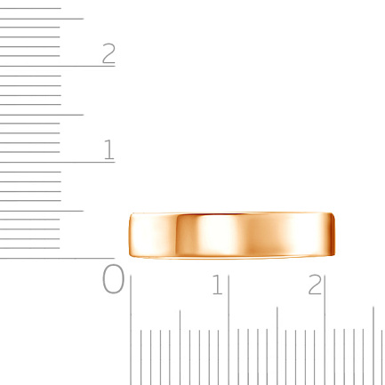 Кольцо обручальное гладкое из красного золота