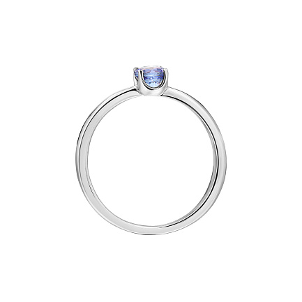 Кольцо из белого золота с танзанитом