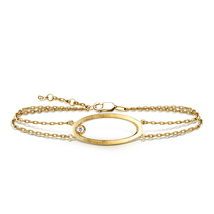 Браслет декоративный из желтого золота с бриллиантом