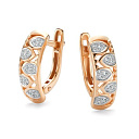 Серьги с английским замком из красного золота с бриллиантами