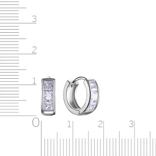 Серьги с английским замком из серебра с фианитом