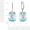 Серьги из белого золота с бриллиантами, топазом