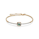 Браслет из красного золота с бриллиантами, изумрудом