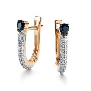 Серьги с английским замком из красного золота