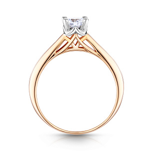 Кольцо из красного золота с фианитом