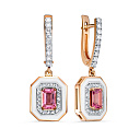 Серьги с английским замком из красного золота с бриллиантами