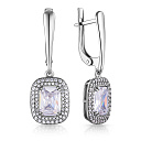 Серьги с английским замком из серебра с фианитом