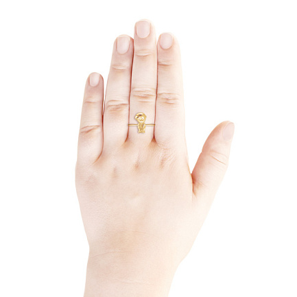 Кольцо детское из желтого золота с эмалью