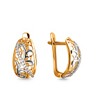 Серьги из красного золота с фианитом