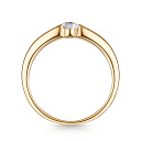 Кольцо обручальное из желтого золота с бриллиантом