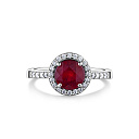 Кольцо из серебра с корундом, фианитом