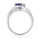 Кольцо из серебра с корундом, фианитом