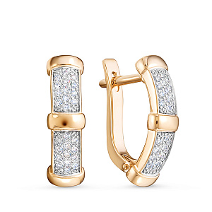 Серьги из красного золота с бриллиантами